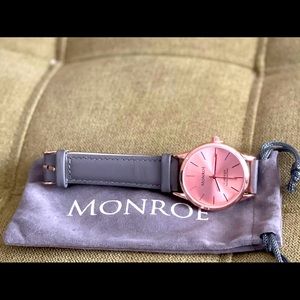 Monroe maestro grey and rose gold watch. New.